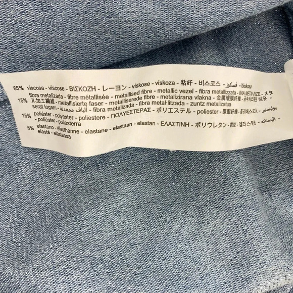 Zara Open Detail Ruched Top NWT |  Metallic Blue | Size M - Picture 8 of 11